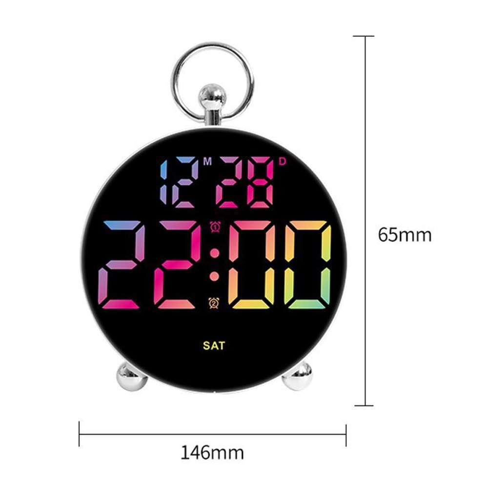 LED Digital Alarm Clock With Dual Alarms Large Display Plugin Desk Clock For Students 8