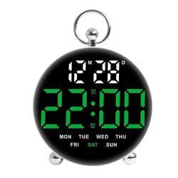 led digital alarm clock with dual alarms large display plug-in desk clock for students