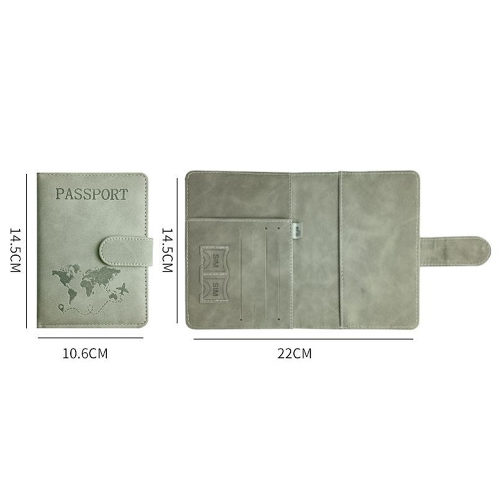 RFID Blocking Travel Wallet Passport Holder With Card Slots Magnetic Closure 4