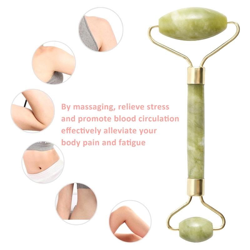 Double Jade Facial Roller Stick For Face Massage And Puffy Eye Care 2