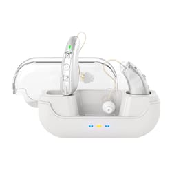 smart bte hearing aids with charging case noise cancelling rechargeable sound amplifier