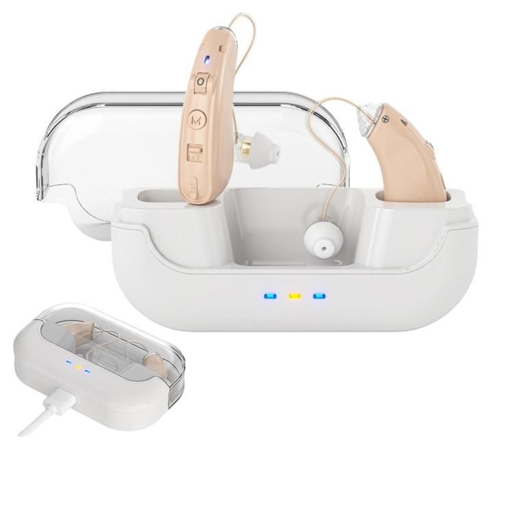 Smart BTE Hearing Aids With Charging Case Noise Cancelling Rechargeable Sound Amplifier 8