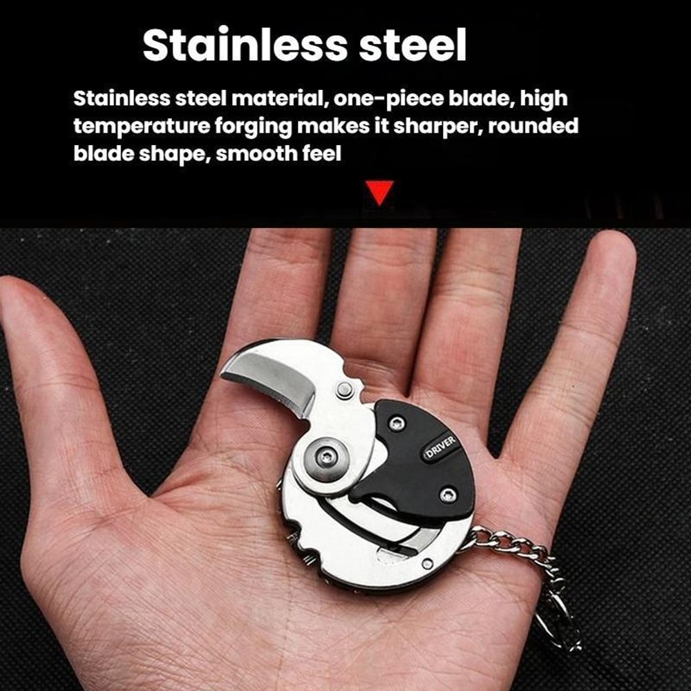 Compact EDC Multi Tool Knife With Screwdriver Bottle Opener Stainless Steel Pocket Tool 6