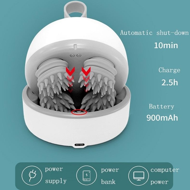 Electric Scalp Massager With Silicone Nodes Portable Head Massager For Stress Relief Hair Care 1