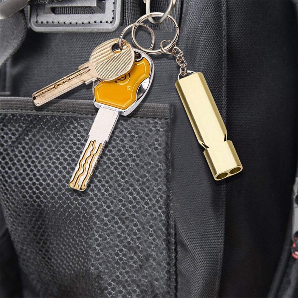 Aluminum Survival Whistle With Key Ring Loud Double Tube Emergency Safety Whistle For Kids Outdoor 9