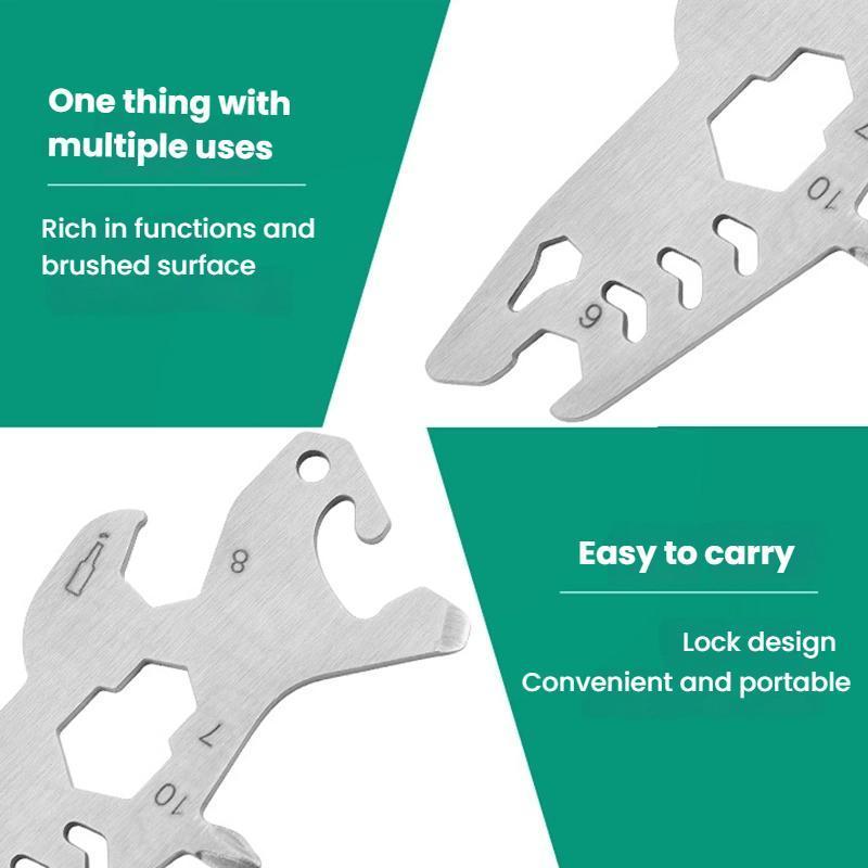 Shark Shape Multi Tool Card Stainless Steel Bottle Opener Tool Pocket EDC Survival Tool 6