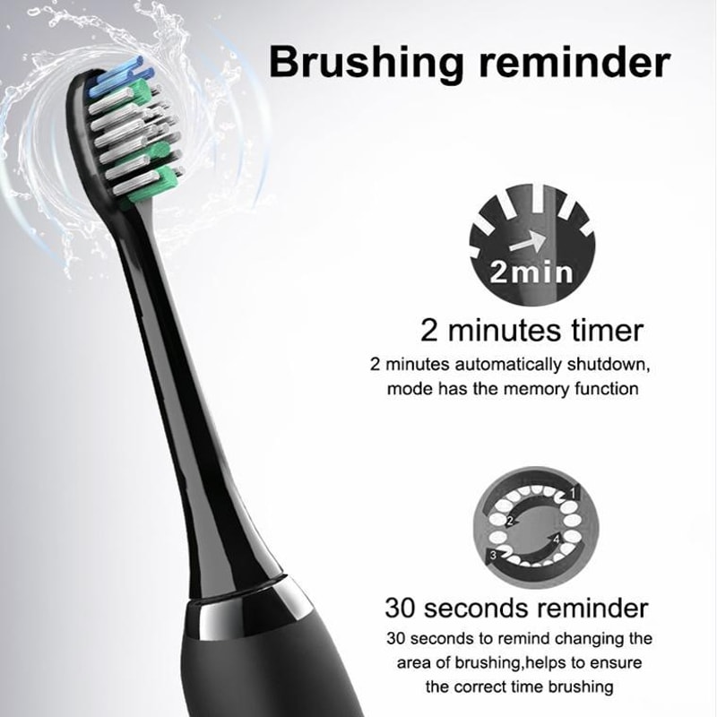 IPX7 Waterproof Sonic Electric Toothbrush With 8 Brush Heads And 5 Modes 5