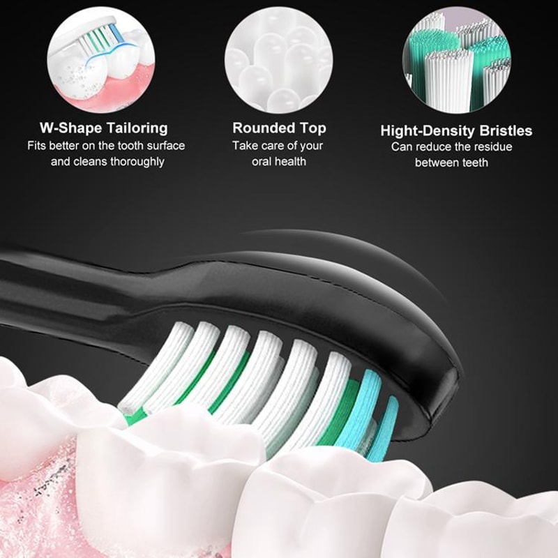 IPX7 Waterproof Sonic Electric Toothbrush With 8 Brush Heads And 5 Modes 6