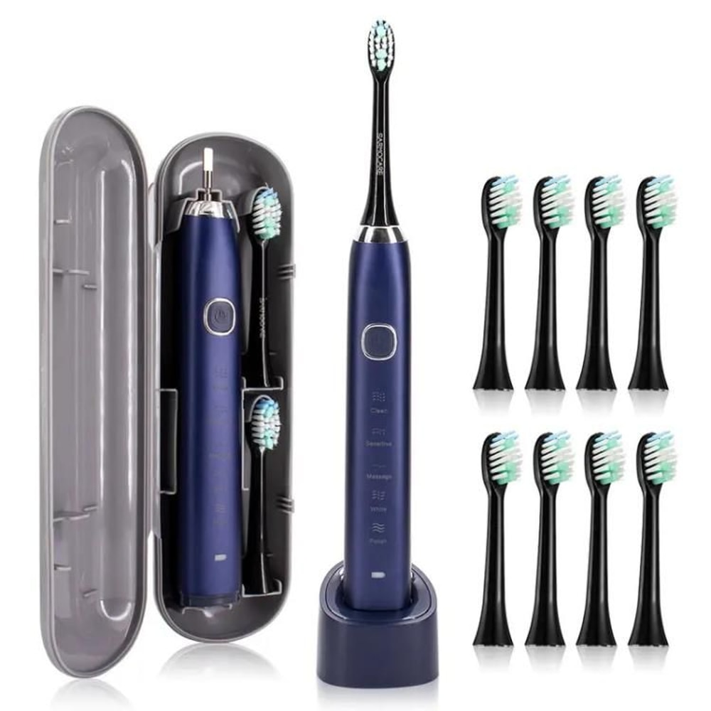 IPX7 Waterproof Sonic Electric Toothbrush With 8 Brush Heads And 5 Modes 13