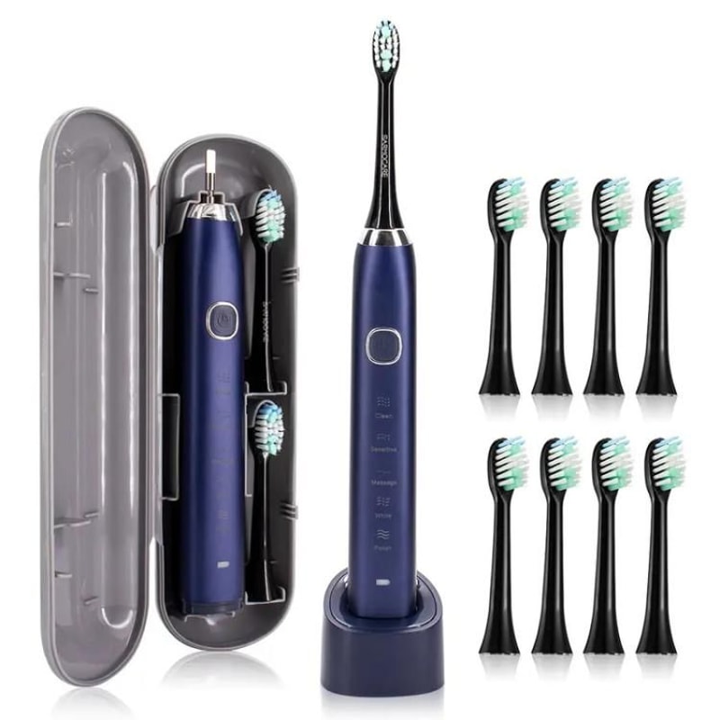 IPX7 Waterproof Sonic Electric Toothbrush With 8 Brush Heads And 5 Modes 13
