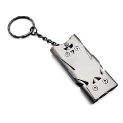 triple tube survival whistle stainless steel emergency safety signal keychain