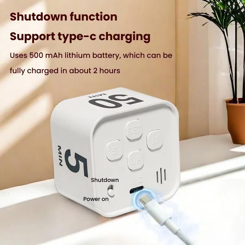 Smart Flip Cube Visual Timer With Gravity Sensing For Study Fitness And Focus 5