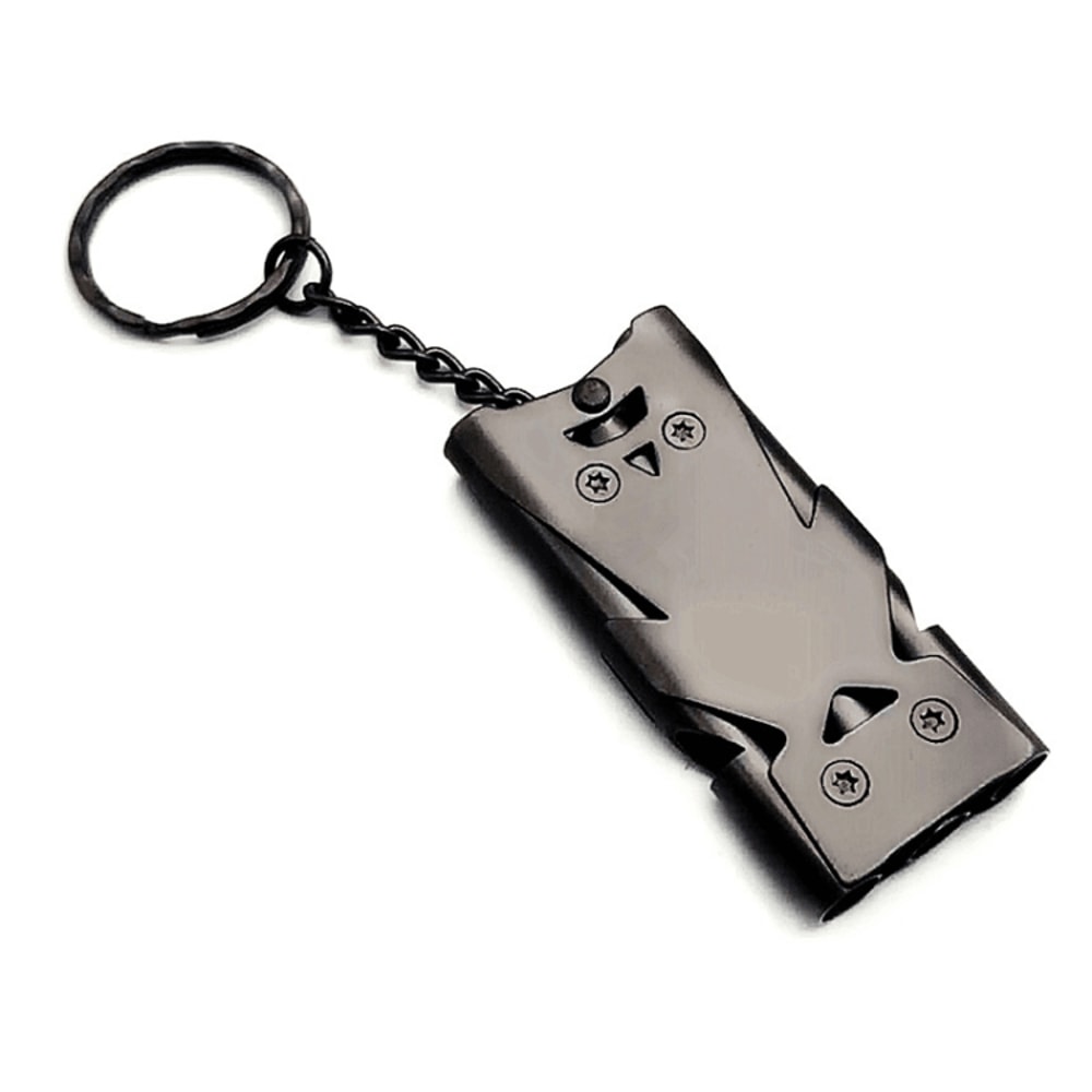 Triple Tube Survival Whistle Stainless Steel Emergency Safety Signal Keychain 8