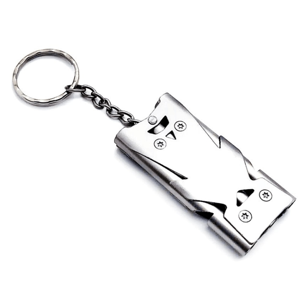 Triple Tube Survival Whistle Stainless Steel Emergency Safety Signal Keychain 10