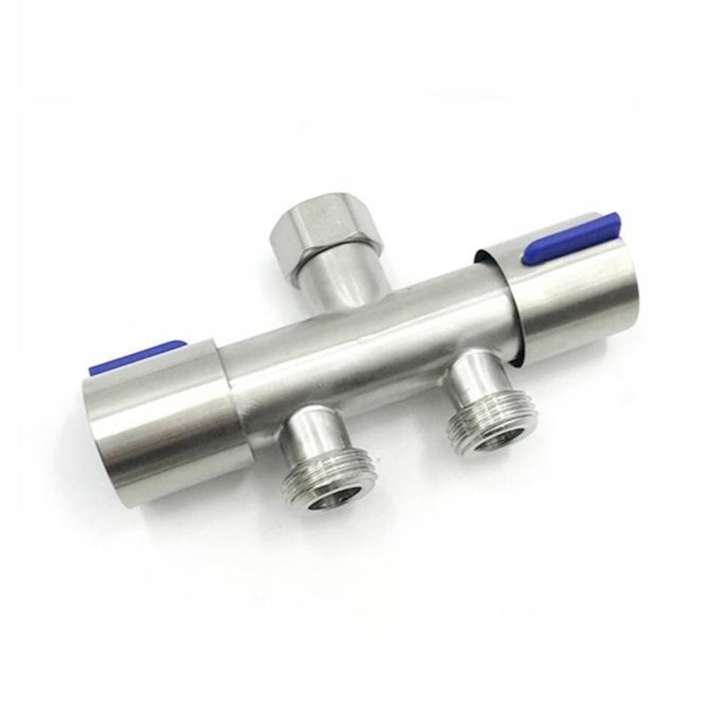 304 Stainless Steel Washing Machine Faucet Splitter Dual Outlet Adapter With Independent Valves 6