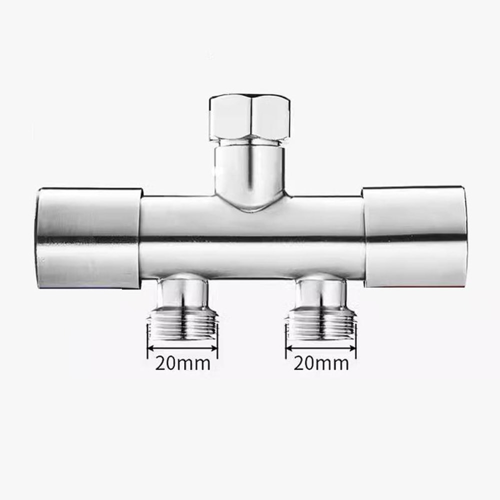304 Stainless Steel Washing Machine Faucet Splitter Dual Outlet Adapter With Independent Valves 4