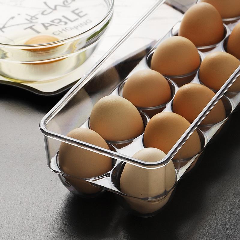 Stackable Egg Storage Box with Lid Refrigerator Egg Tray Organizer for Kitchen Fridge PET