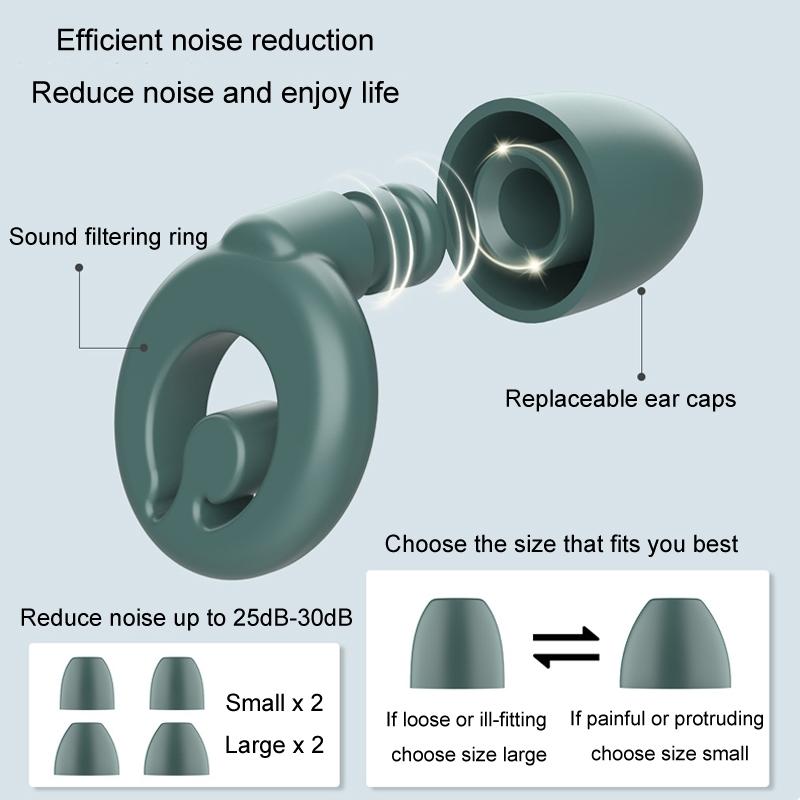 Silicone Noise Reducing Earplugs For Sleeping Swimming Waterproof Soundproof Comfort Fit 3
