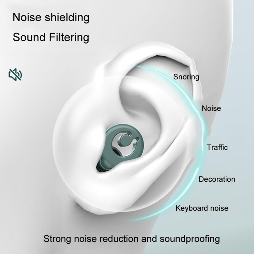 Silicone Noise Reducing Earplugs For Sleeping Swimming Waterproof Soundproof Comfort Fit 4