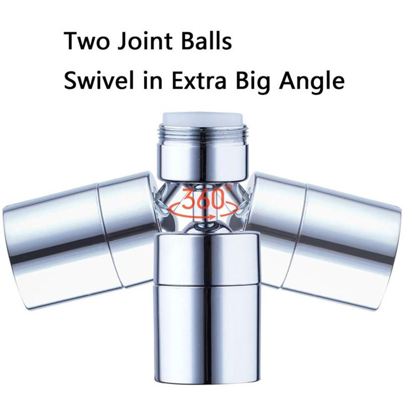 Dual Function Kitchen Faucet Aerator Bubbler Splash Proof Copper ABS Filter Nozzle