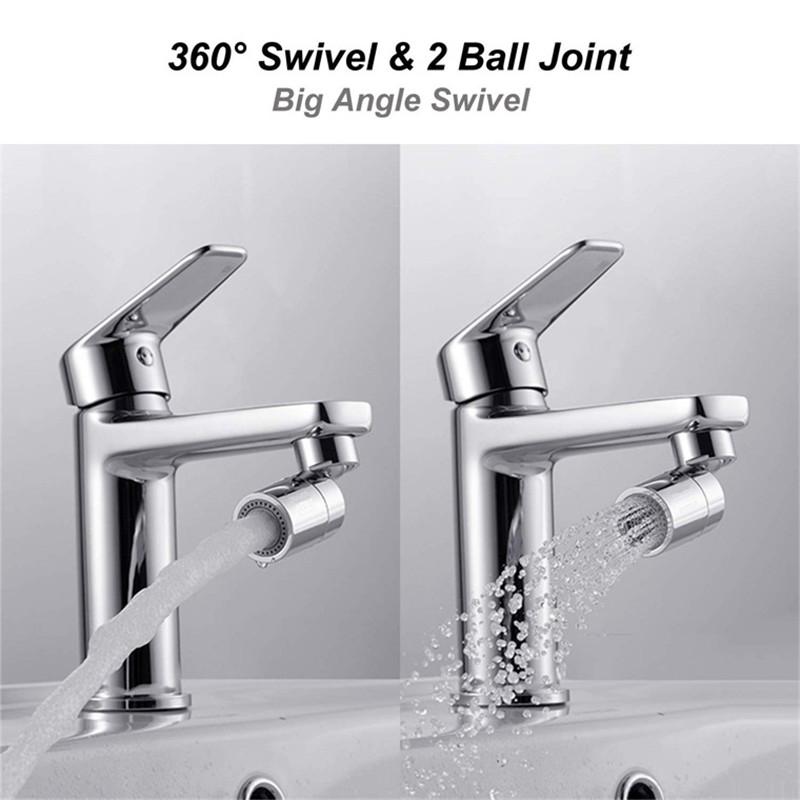 Dual Function Kitchen Faucet Aerator Bubbler Splash Proof Copper ABS Filter Nozzle