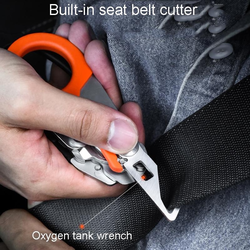 Multifunctional Outdoor First Aid Scissors With Seatbelt Cutter Glass Breaker 3