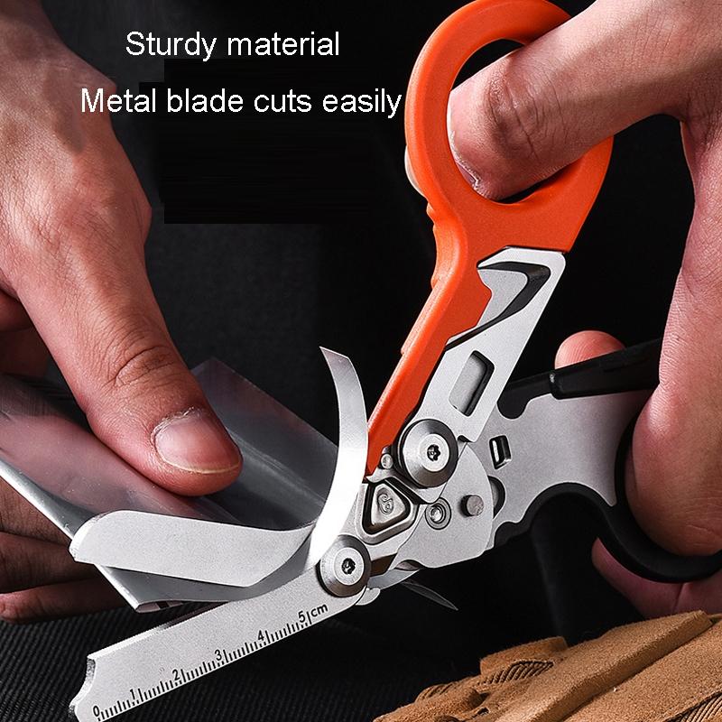 Multifunctional Outdoor First Aid Scissors With Seatbelt Cutter Glass Breaker 5
