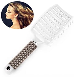 curly detangle hair brush for salon hairdressing, nylon bristle scalp massage comb perfect for womens curly hair
