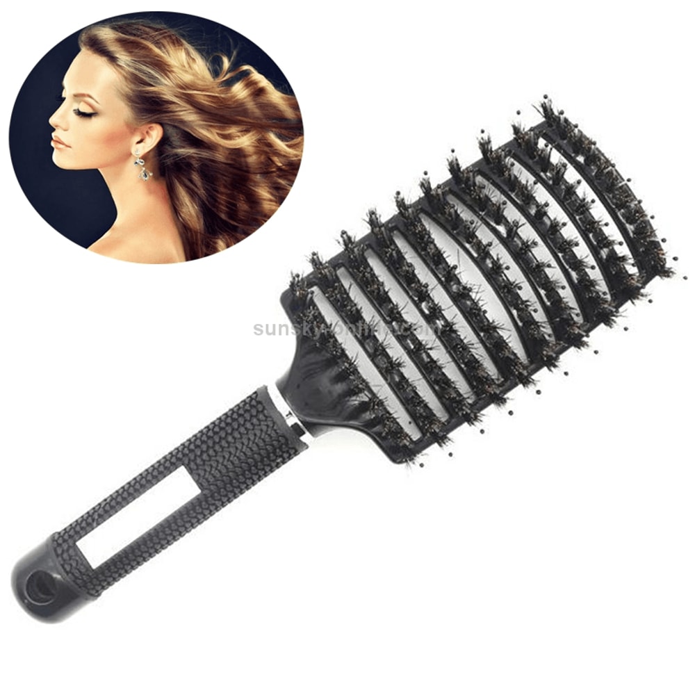 Curly Detangle Hair Brush For Salon Hairdressing Nylon Bristle Scalp Massage Comb Perfect For Women 8