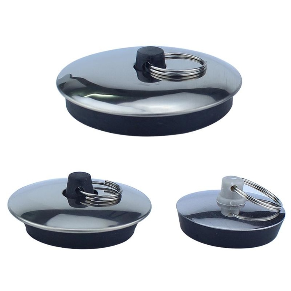 Rubber Sink & Bathtub Drain Stopper Plug Set Kitchen Bathroom Water Seal Plugs
