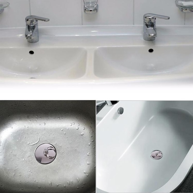 Rubber Sink & Bathtub Drain Stopper Plug Set Kitchen Bathroom Water Seal Plugs