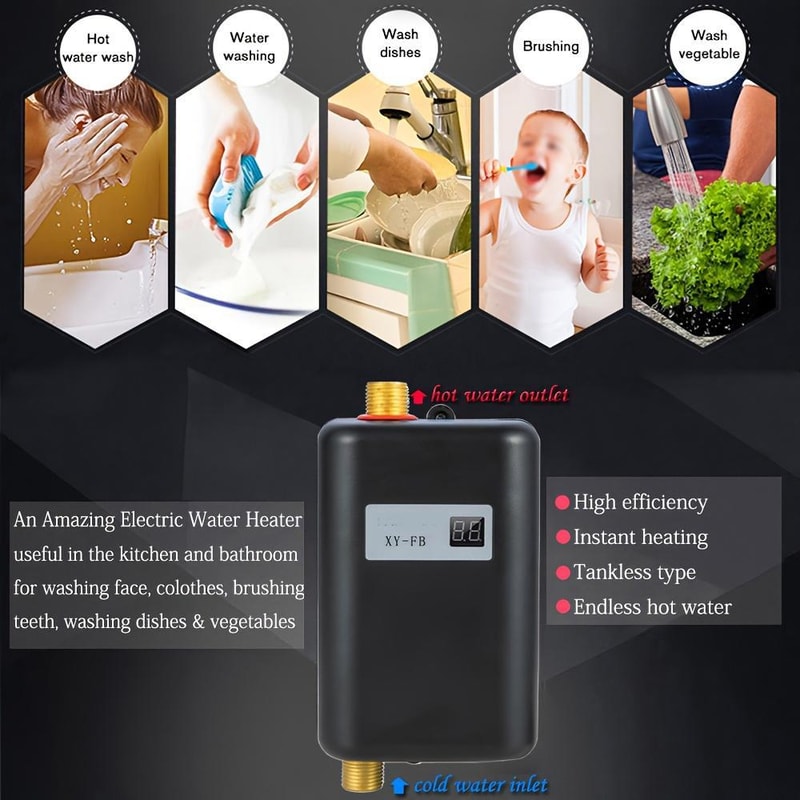 Tankless Electric Water Heater For Kitchen And Bathroom Instant Hot Water 6