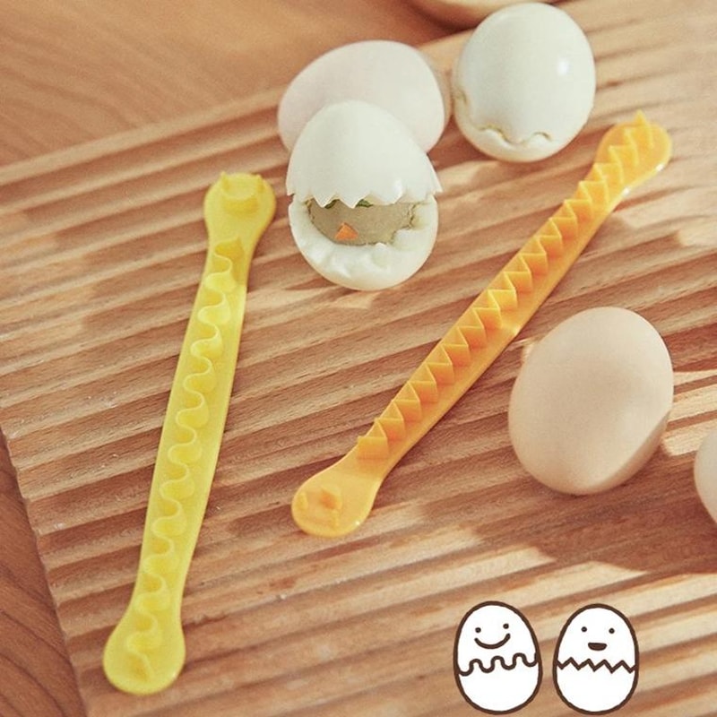 Lace Egg Cutter Set, DIY Egg Mold & Egg Decoration Tool for Cute Smiley Face Eggs and Salad Garnish