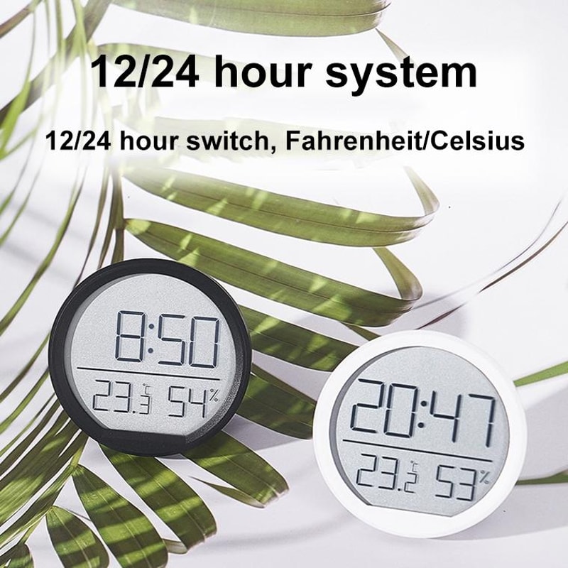 Smart Digital Thermometer Hygrometer Clock With Magnetic Mount LED Display For Home Office 6