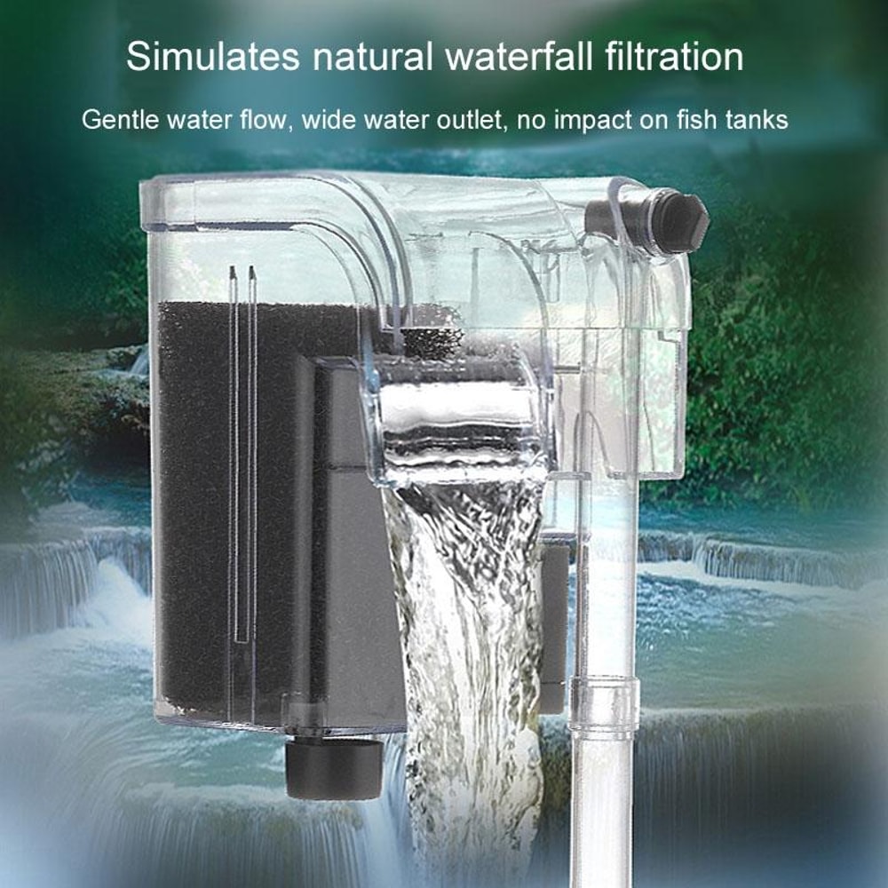 Wall Mounted Aquarium Filter Waterfall Pump Silent Fish Tank Oxygenator 10