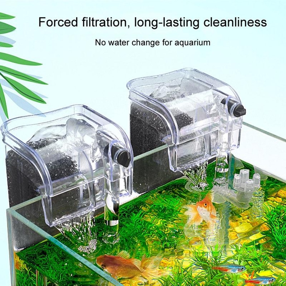 Wall Mounted Aquarium Filter Waterfall Pump Silent Fish Tank Oxygenator 5