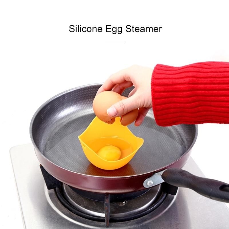 Silicone Egg Cooker Steamer Mold NonStick Egg Poacher Tray For Healthy Breakfast Kitchen Baking 8