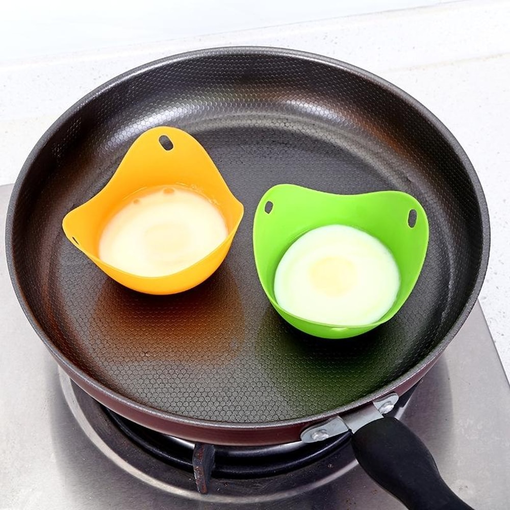 Silicone Egg Cooker Steamer Mold NonStick Egg Poacher Tray For Healthy Breakfast Kitchen Baking 9