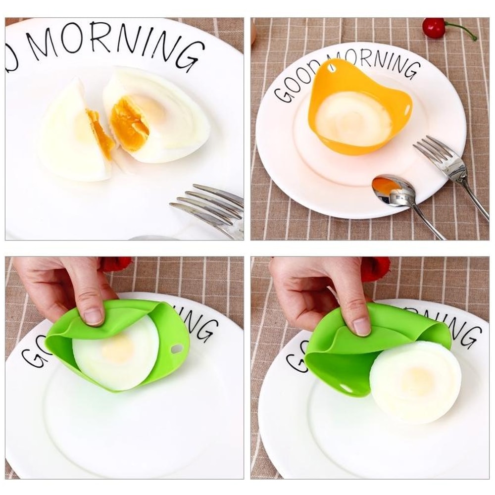 Silicone Egg Cooker Steamer Mold NonStick Egg Poacher Tray For Healthy Breakfast Kitchen Baking 10