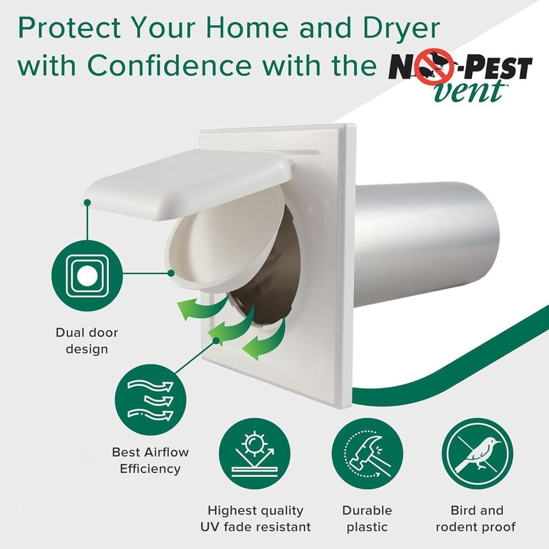 Dual Door Magnetic Dryer Vent Cover Outdoor No Pest Exhaust Vent Protector