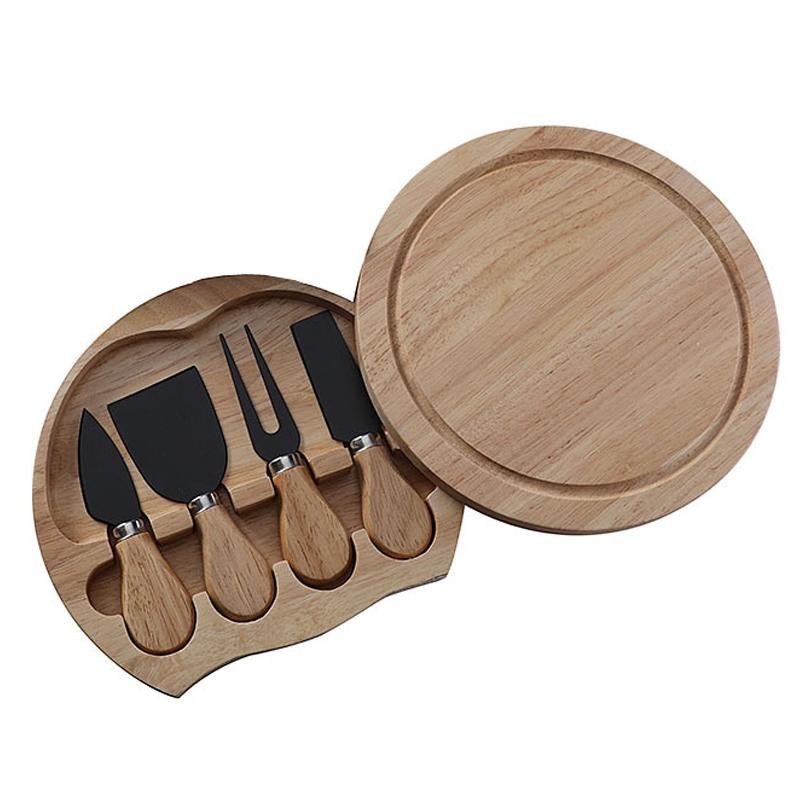 Elegant Oak Cheese Knife Set With Storage Box Stainless Steel Cheese Tools 8