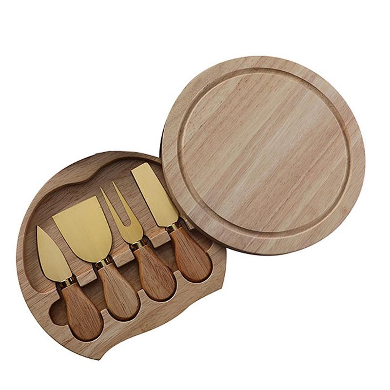 Elegant Oak Cheese Knife Set With Storage Box Stainless Steel Cheese Tools 9