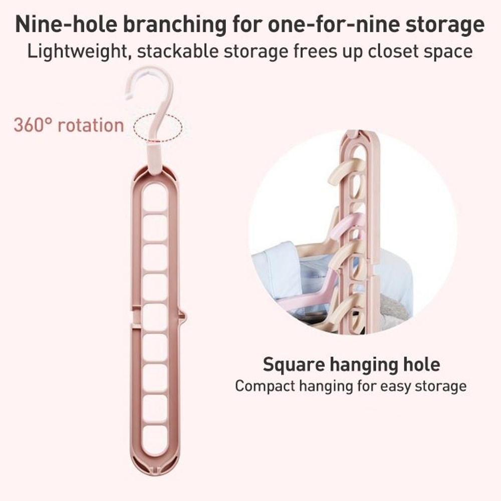Magic 9-Hole Space Saving Hanger Organizer for Closet Storage