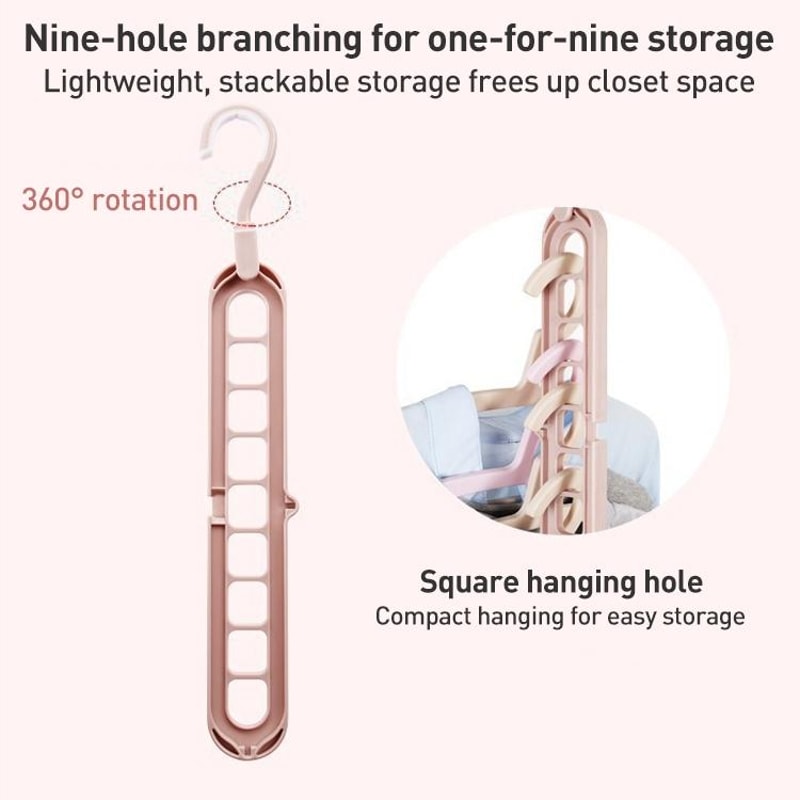 Magic 9-Hole Space Saving Hanger Organizer for Closet Storage