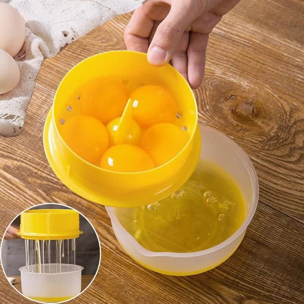 Large Capacity Egg Separator with Storage Box and Shell Cracker Kitchen Tool for Baking and Meal Prep