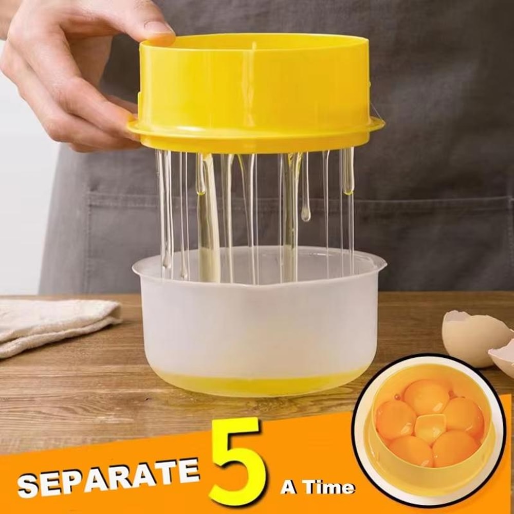 Large Capacity Egg Separator with Storage Box and Shell Cracker Kitchen Tool for Baking and Meal Prep