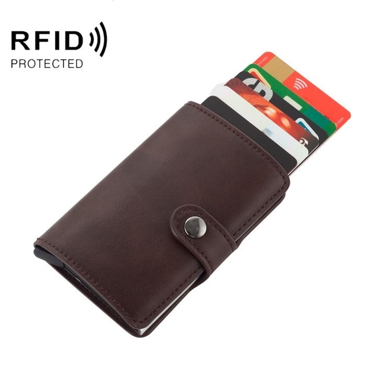 Slim RFID Blocking Credit Card Holder Wallet With PopUp Aluminum Case 1