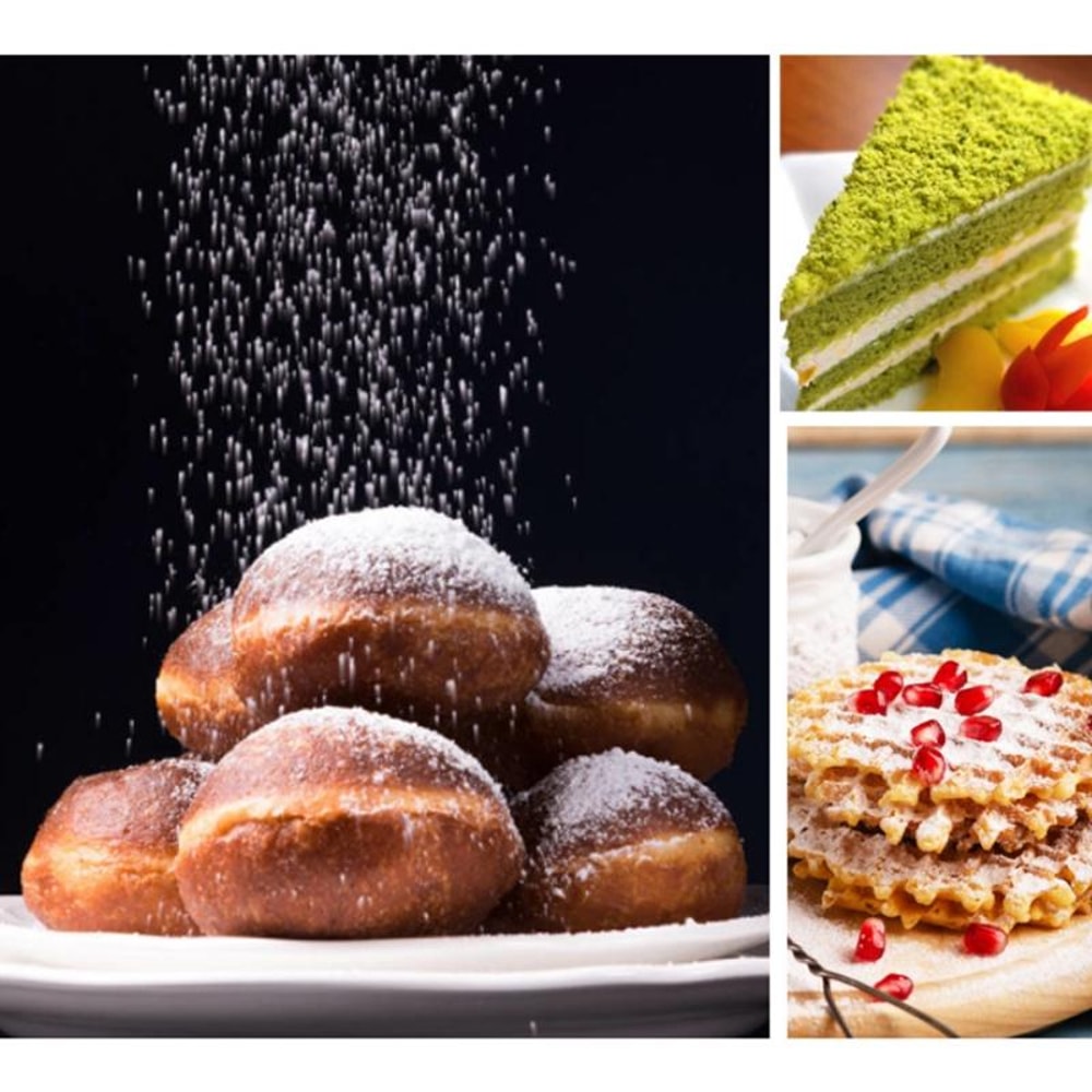 Hand Crank Stainless Steel Flour Sifter – Rotating Flour Sieve for Baking, Matcha & Cocoa Powder