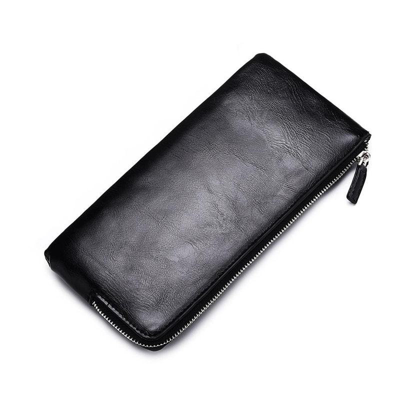 Slim Leather Zipper Wallet Clutch With Phone Holder For Men 6