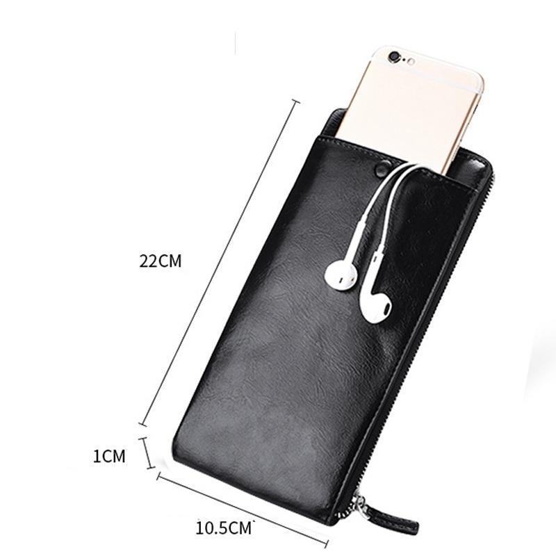 Slim Leather Zipper Wallet Clutch With Phone Holder For Men 1